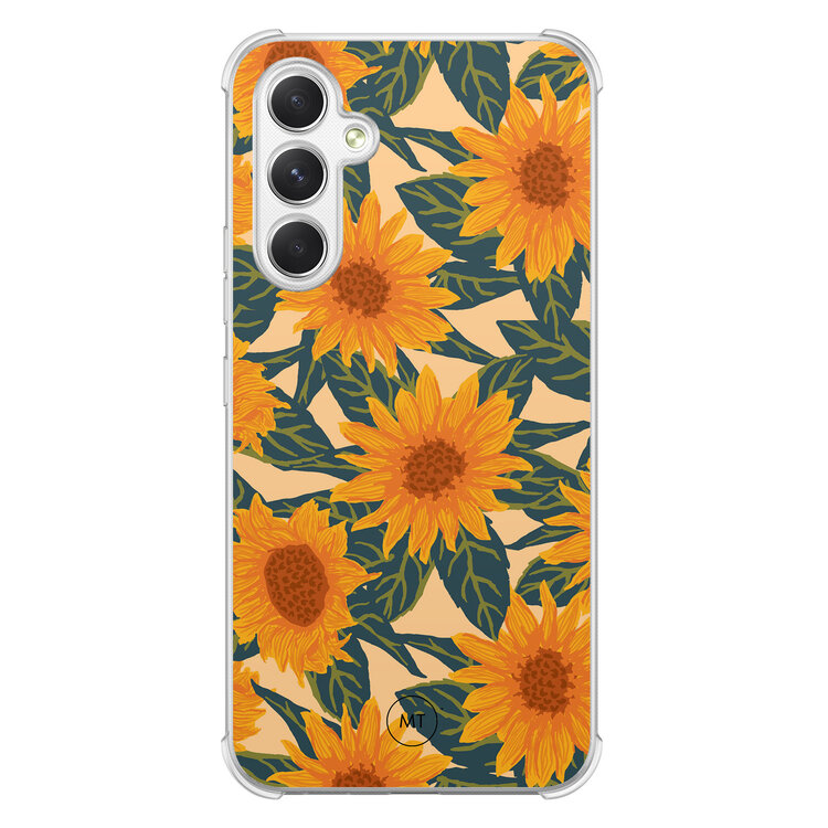 Mooie Telefoonhoesjes Samsung Galaxy A54 shockproof hoesje - Zonnebloemen