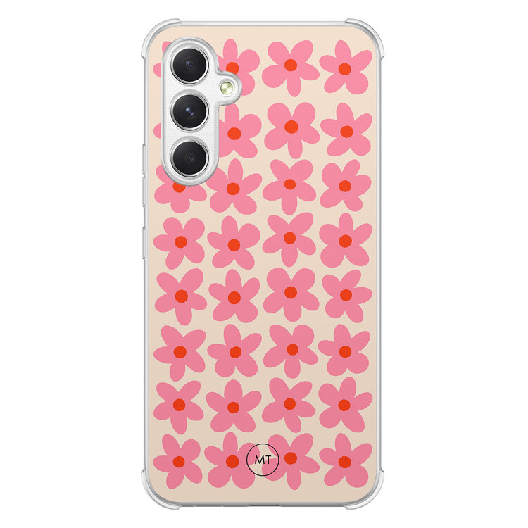 Mooie Telefoonhoesjes Samsung Galaxy A54 shockproof hoesje - Retro Blooms