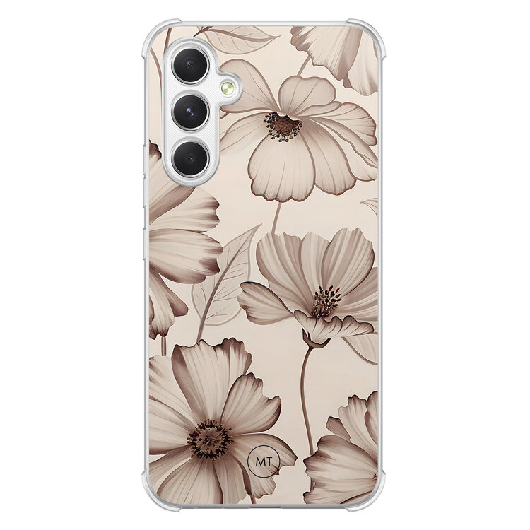 Mooie Telefoonhoesjes Samsung Galaxy A54 shockproof hoesje - Sand flowers Mooie Telefoonhoesjes Samsung Galaxy A54 shockproof hoesje - Sand flowers