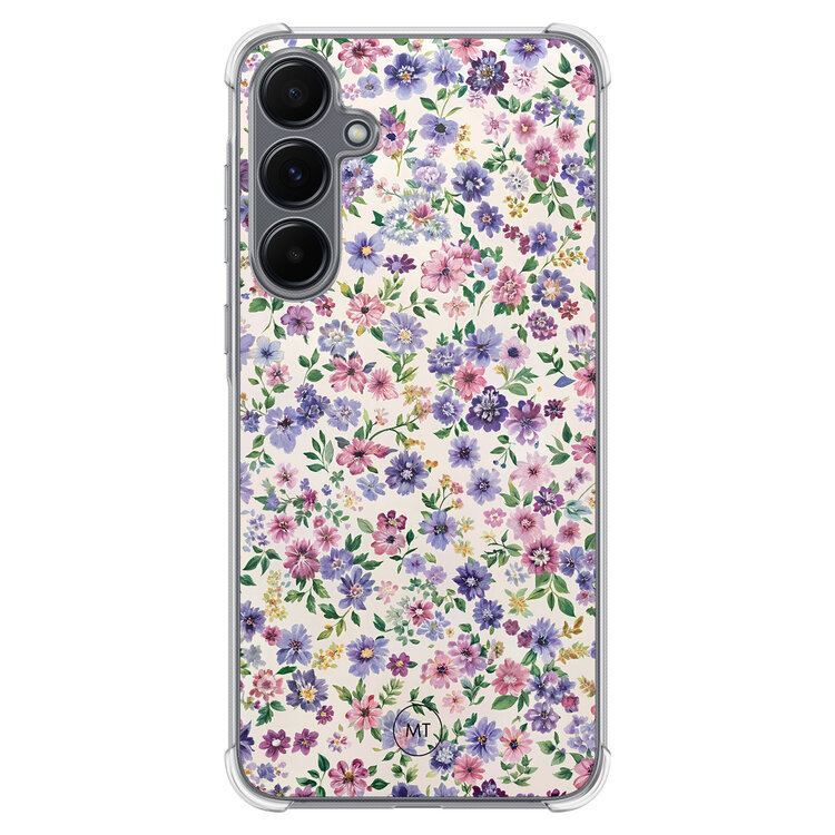 Mooie Telefoonhoesjes Samsung Galaxy A35 shockproof hoesje - Purple garden
