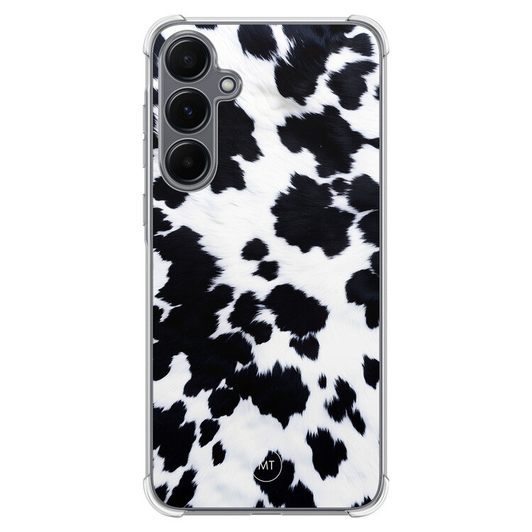 Mooie Telefoonhoesjes Samsung Galaxy A35 shockproof hoesje - Koeienprint