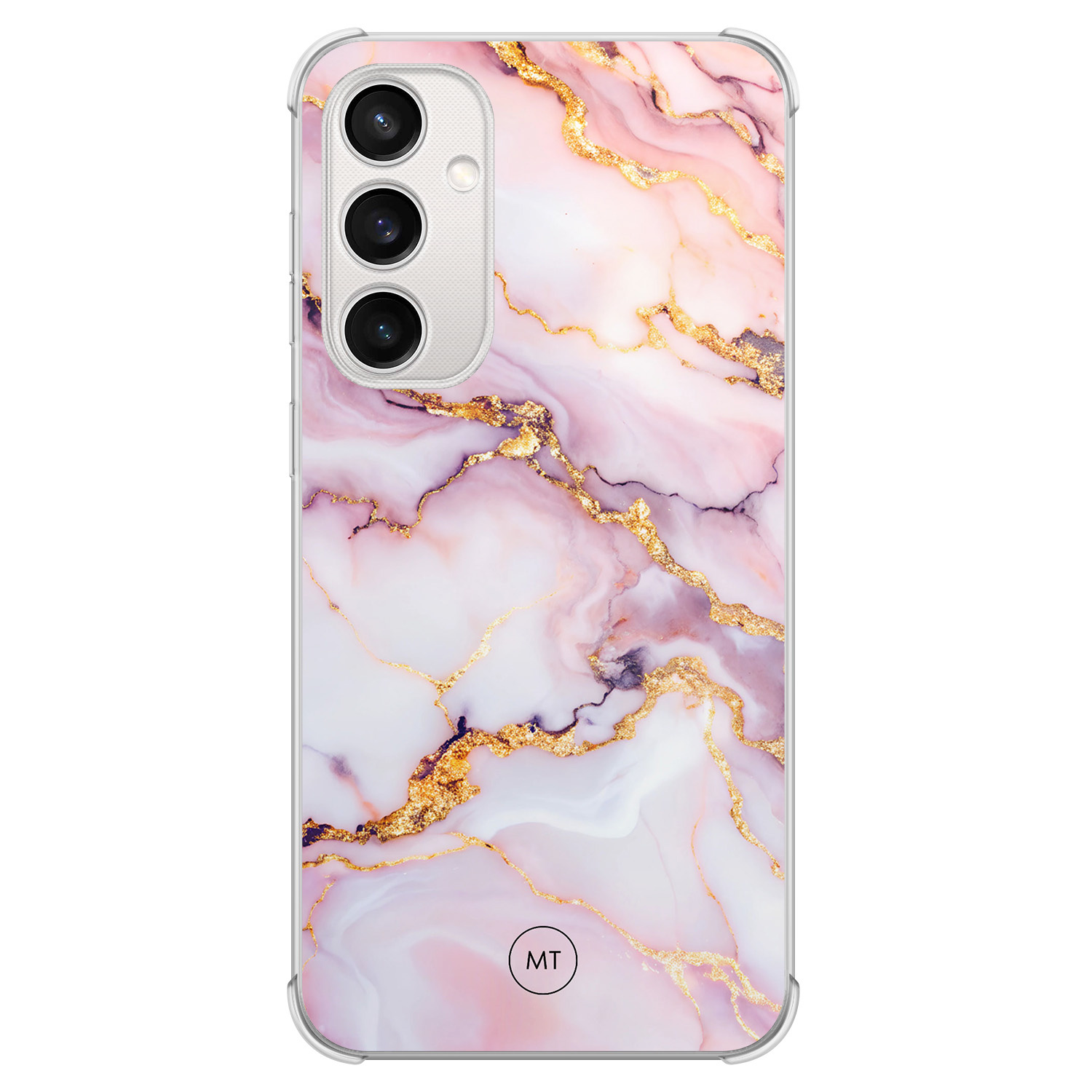 Mooie Telefoonhoesjes Samsung Galaxy S23 FE shockproof hoesje - Marble pink
