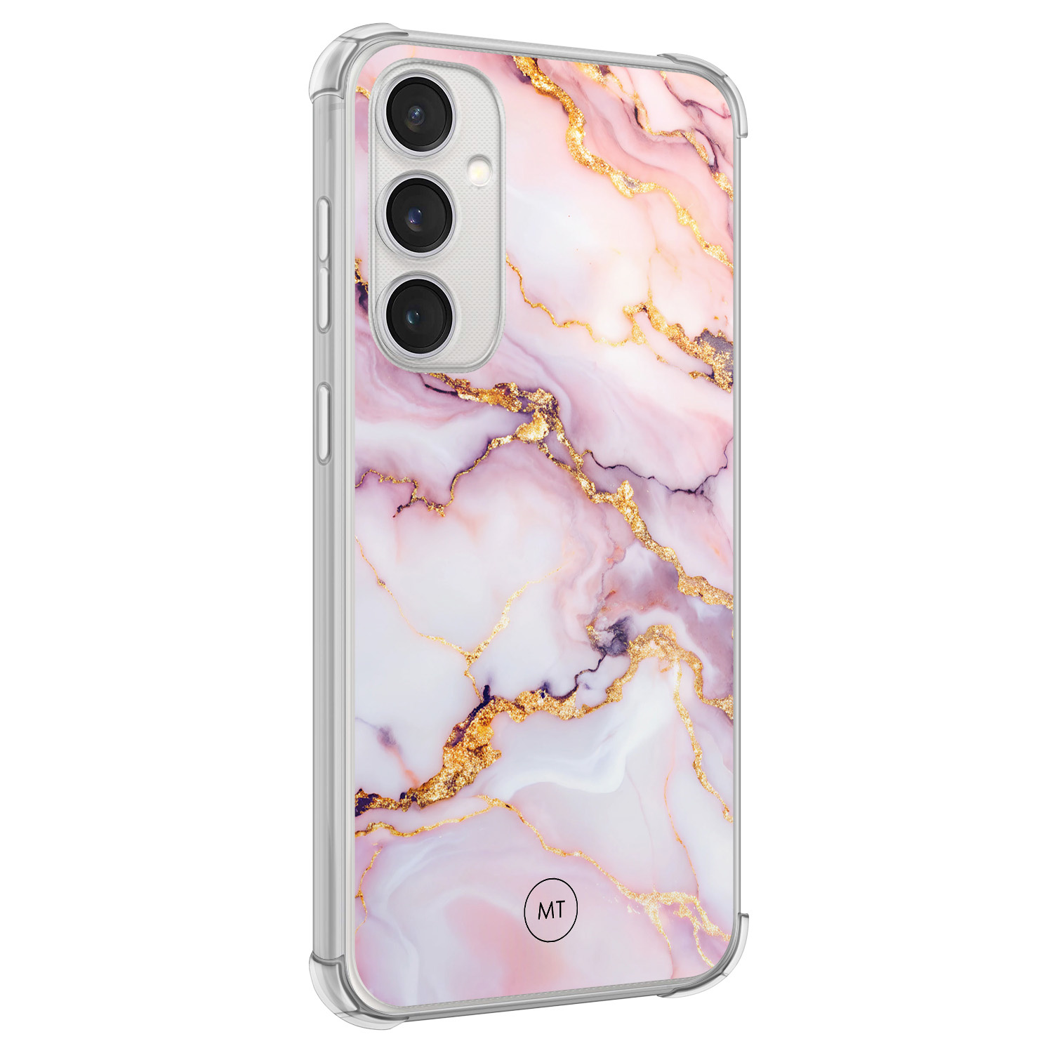 Mooie Telefoonhoesjes Samsung Galaxy S23 FE shockproof hoesje - Marble pink
