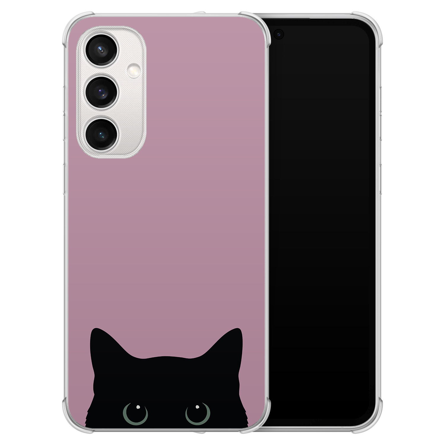 Mooie Telefoonhoesjes Samsung Galaxy S23 FE shockproof hoesje - Zwarte kat