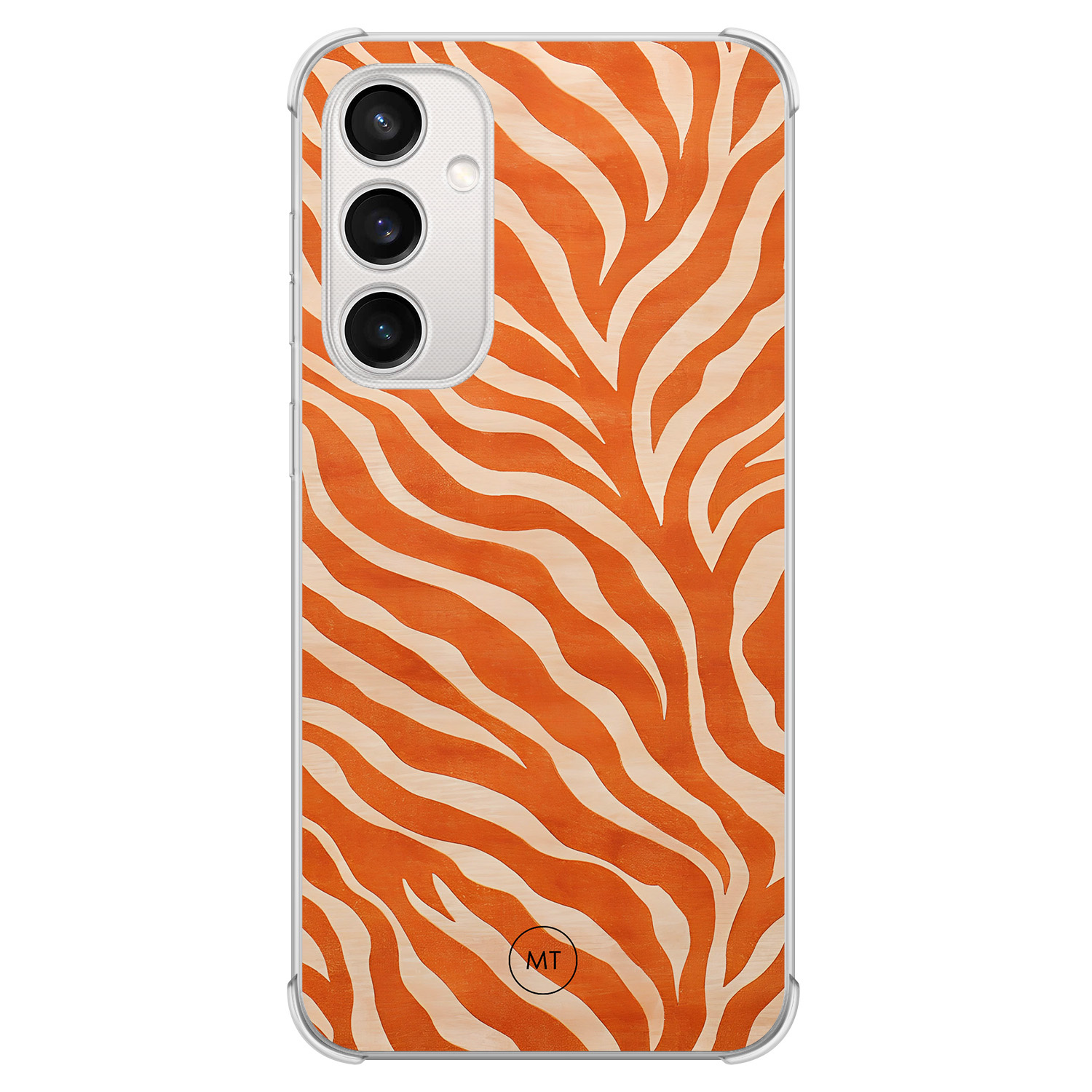 Mooie Telefoonhoesjes Samsung Galaxy S23 FE shockproof hoesje - Zebra oranje