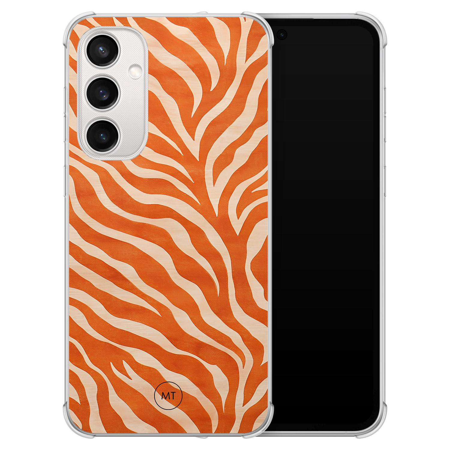 Mooie Telefoonhoesjes Samsung Galaxy S23 FE shockproof hoesje - Zebra oranje