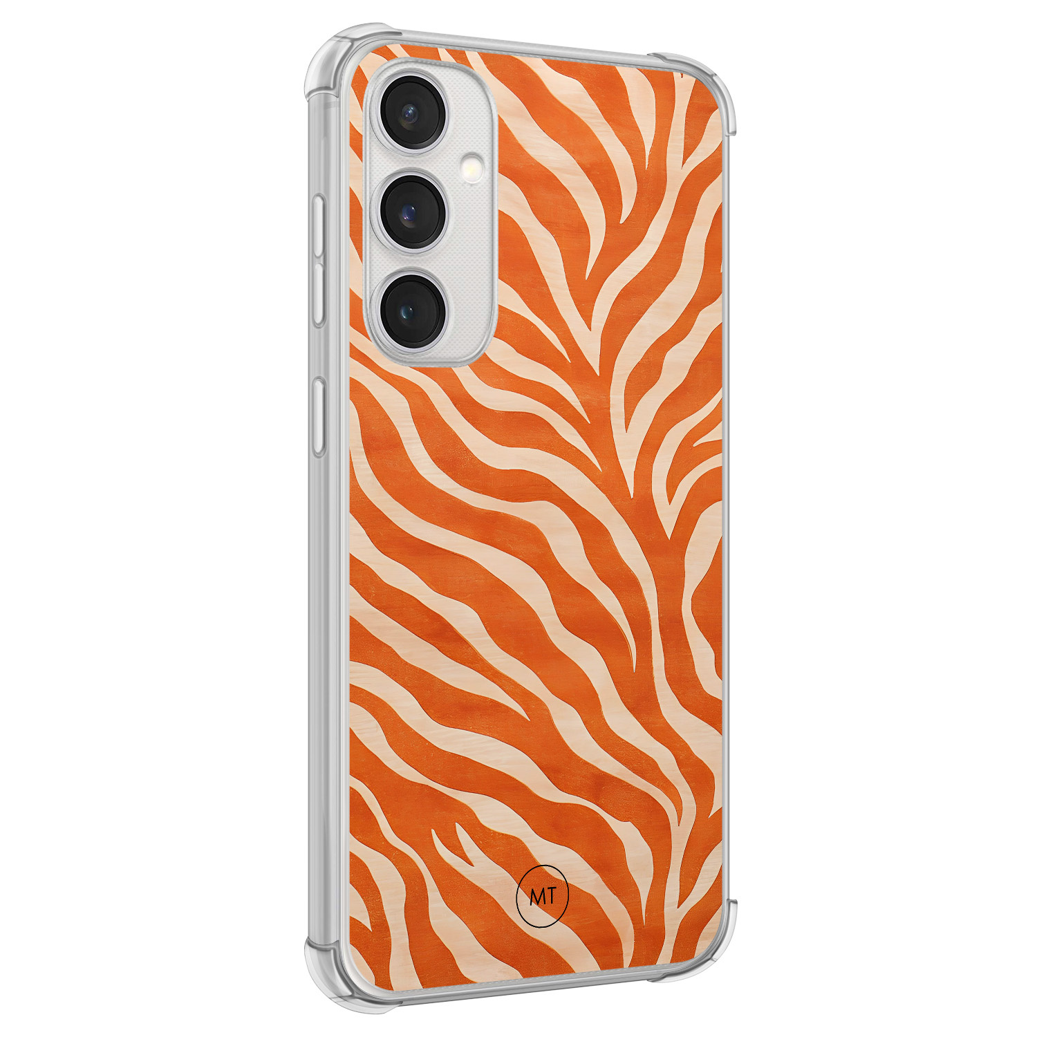 Mooie Telefoonhoesjes Samsung Galaxy S23 FE shockproof hoesje - Zebra oranje