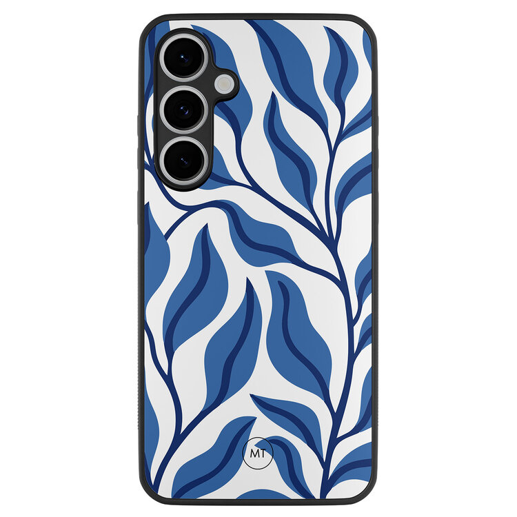 Mooie Telefoonhoesjes Samsung Galaxy S24 FE hoesje - Blue leaves
