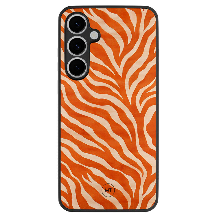 Mooie Telefoonhoesjes Samsung Galaxy S24 FE hoesje - Zebra oranje