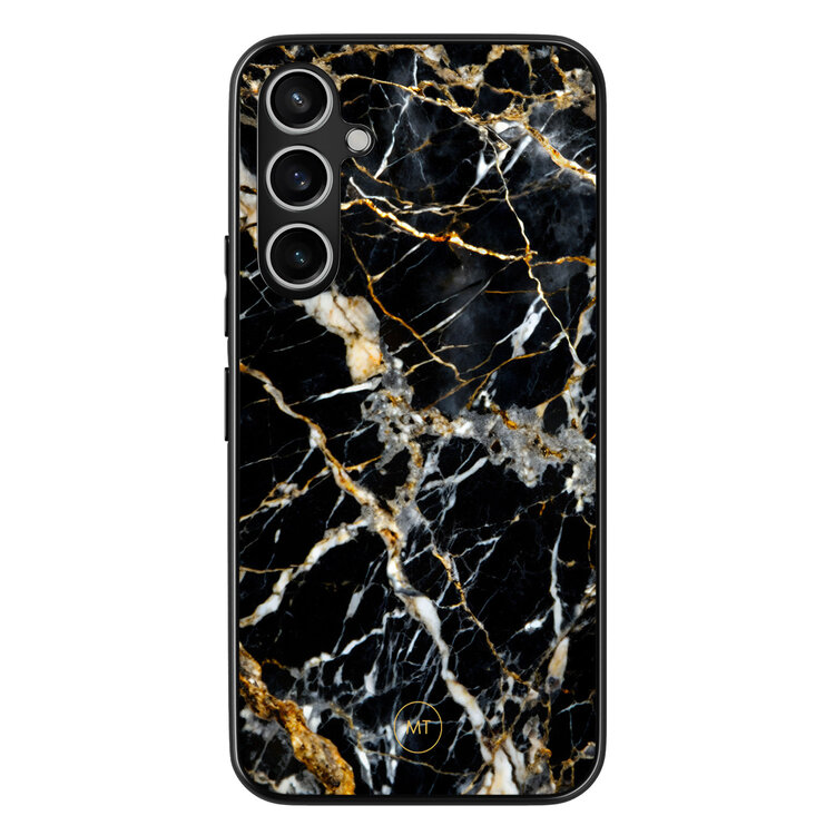 Mooie Telefoonhoesjes Samsung Galaxy S23 FE hoesje - Black marble elegance
