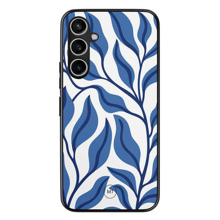 Mooie Telefoonhoesjes Samsung Galaxy S23 FE hoesje - Blue leaves