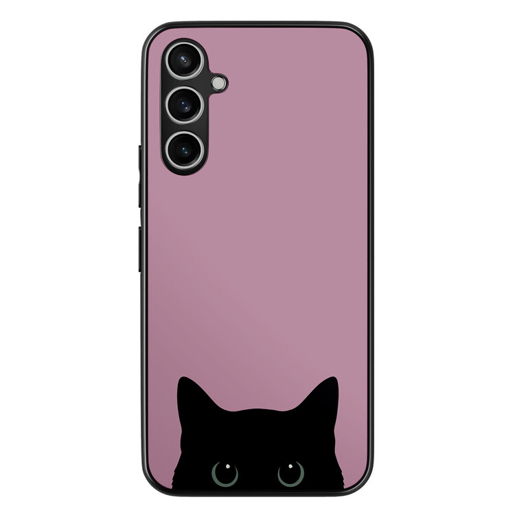 Mooie Telefoonhoesjes Samsung Galaxy A54 hoesje - Zwarte kat
