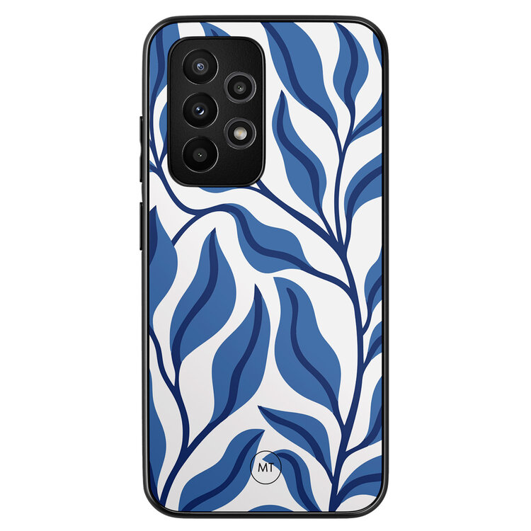 Mooie Telefoonhoesjes Samsung Galaxy A52(s) hoesje - Blue leaves