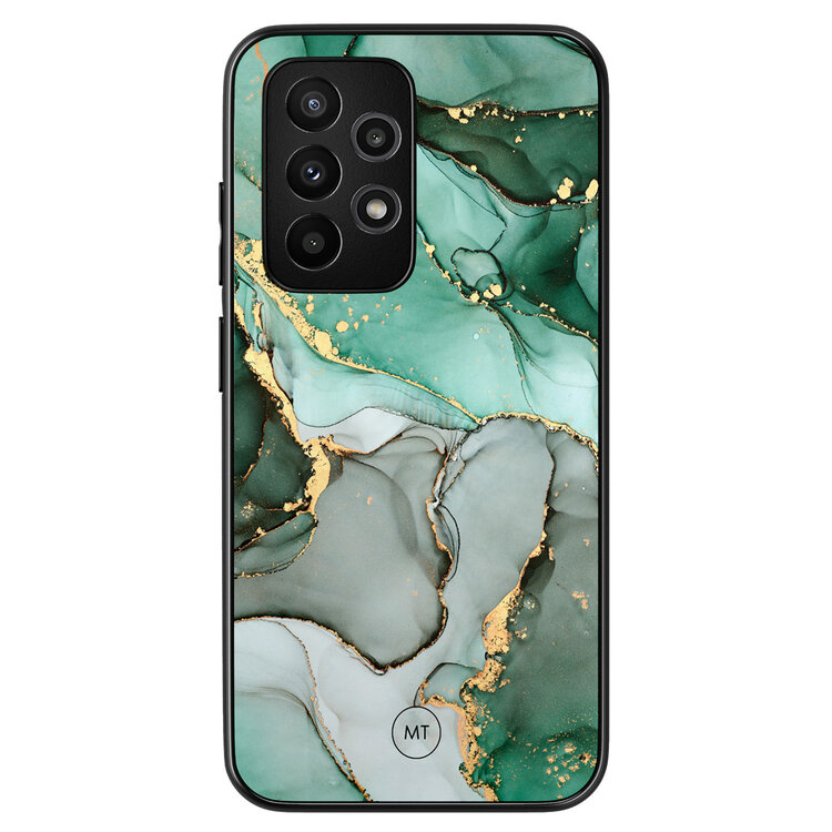 Mooie Telefoonhoesjes Samsung Galaxy A52(s) hoesje - Groen grijs marmer