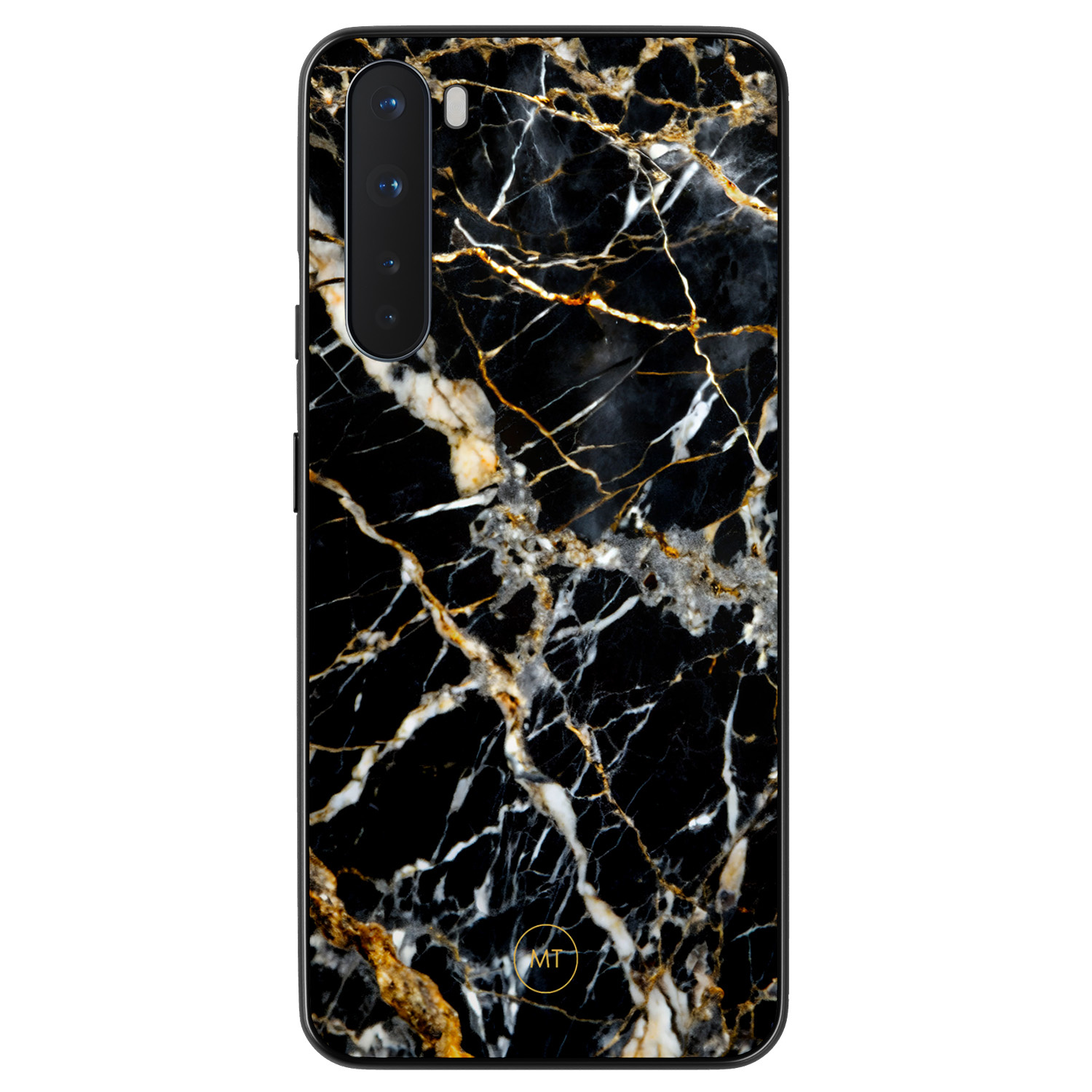 Mooie Telefoonhoesjes OnePlus Nord hoesje - Black marble elegance