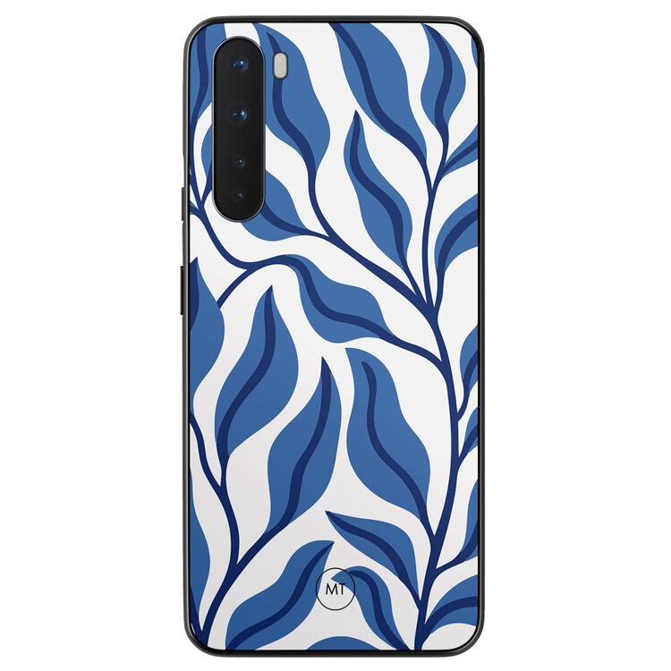 Mooie Telefoonhoesjes OnePlus Nord hoesje - Blue leaves
