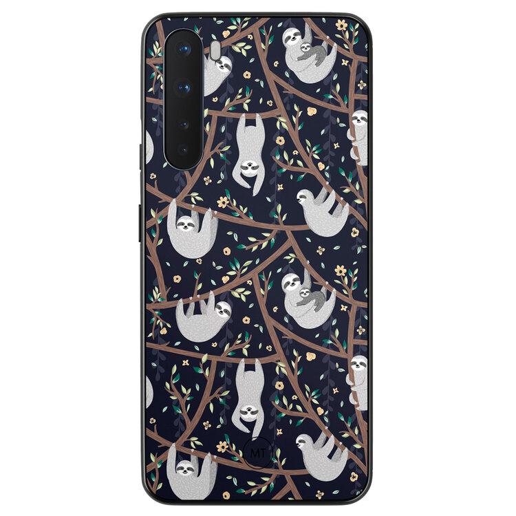 Mooie Telefoonhoesjes OnePlus Nord hoesje - Luiaard print