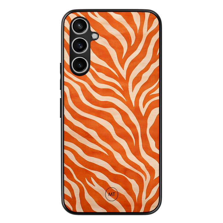 Mooie Telefoonhoesjes Samsung Galaxy A34 hoesje - Zebra oranje