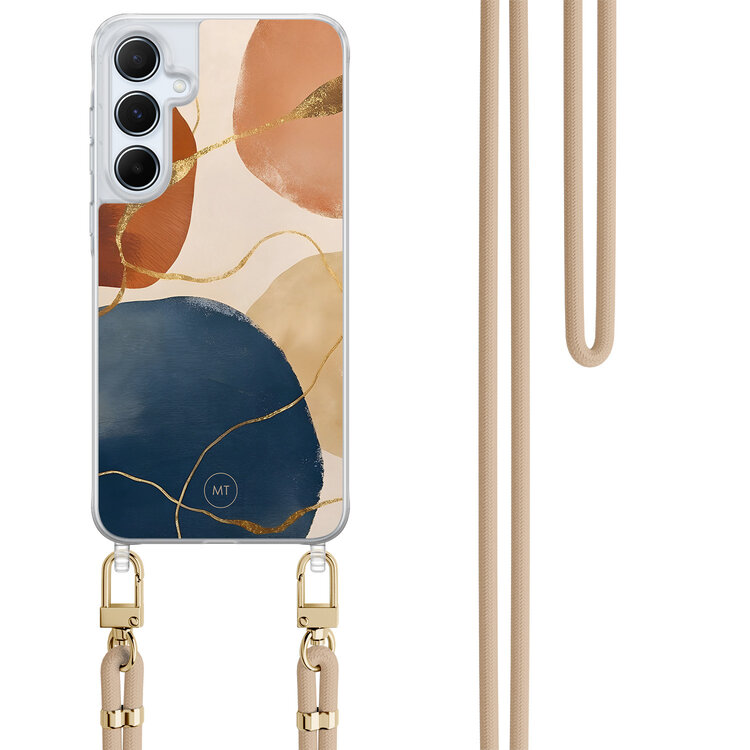 Mooie Telefoonhoesjes Samsung Galaxy A35 hoesje met beige koord - Abstract harmony