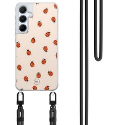 Mooie Telefoonhoesjes Samsung Galaxy A15 hoesje met zwart koord - Lieveheerstbeestjes