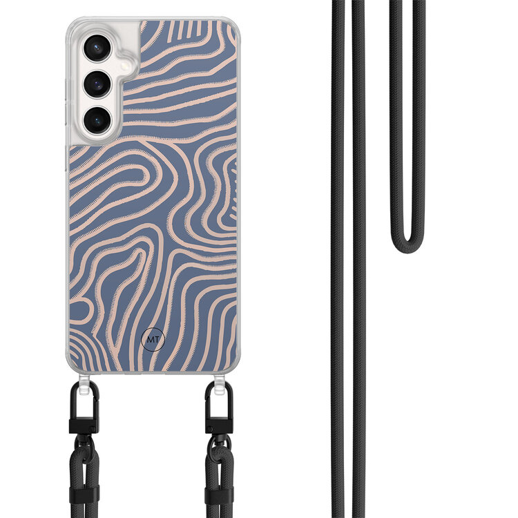 Mooie Telefoonhoesjes Samsung Galaxy S23 FE hoesje met zwart koord - Flowing lines