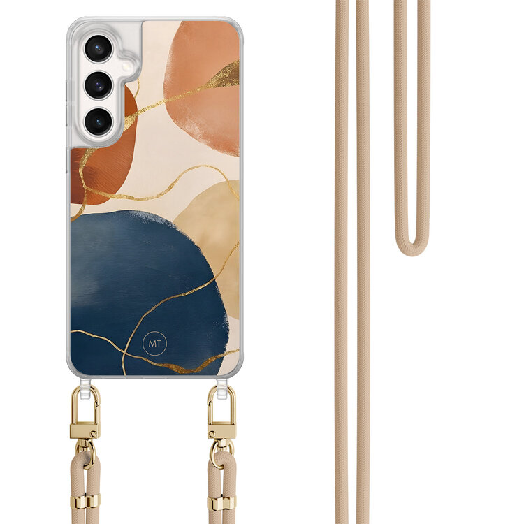 Mooie Telefoonhoesjes Samsung Galaxy S23 FE hoesje met beige koord - Abstract harmony