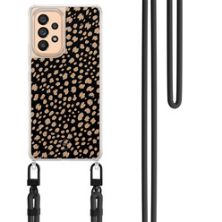 Mooie Telefoonhoesjes Samsung Galaxy A53 hoesje met zwart koord - Savannah spots