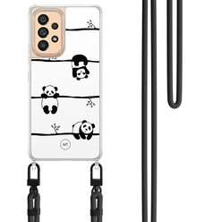 Mooie Telefoonhoesjes Samsung Galaxy A53 hoesje met zwart koord - Panda