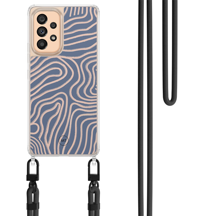 Mooie Telefoonhoesjes Samsung Galaxy A53 hoesje met zwart koord - Flowing lines