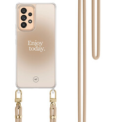 Mooie Telefoonhoesjes Samsung Galaxy A53 hoesje met beige koord - Enjoy today