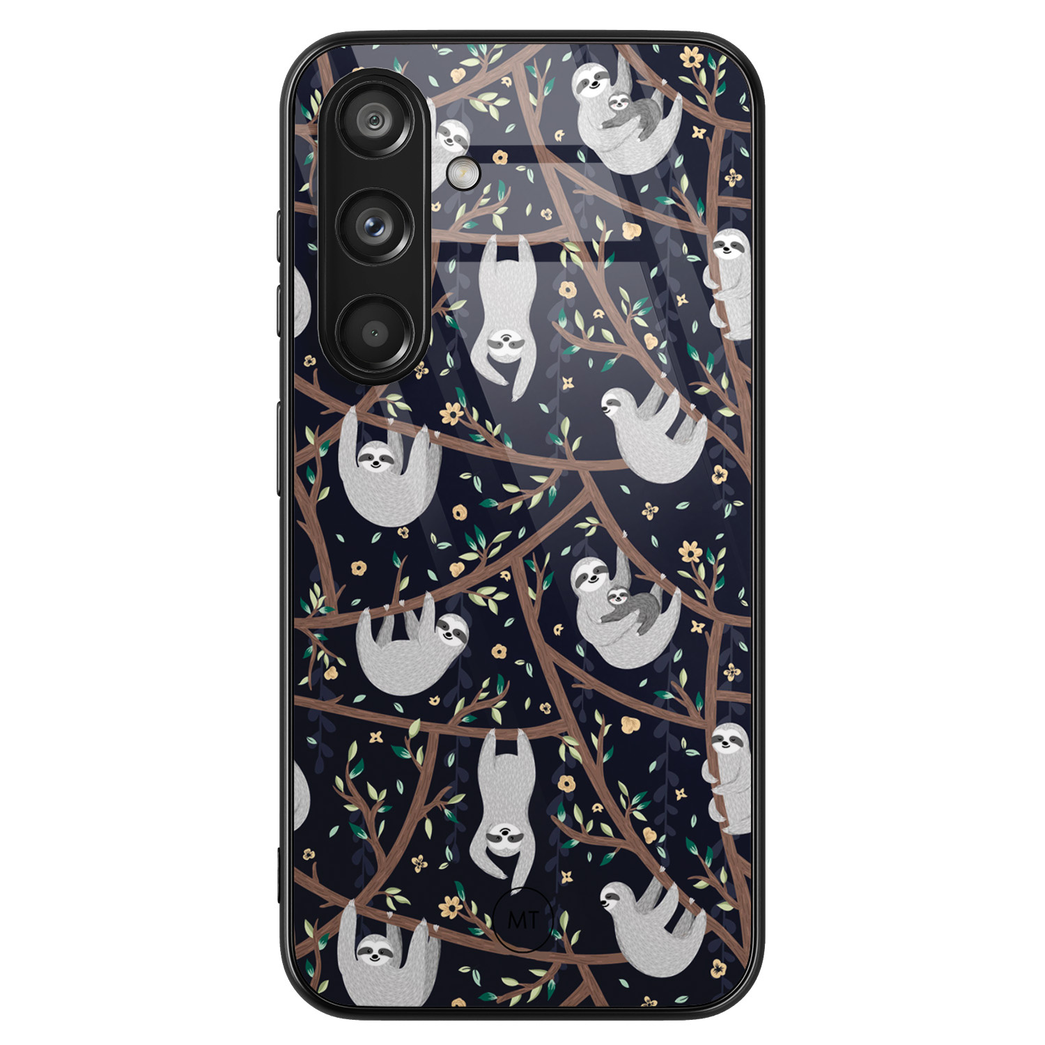 Mooie Telefoonhoesjes Samsung Galaxy S24 hoesje glas - Luiaard print