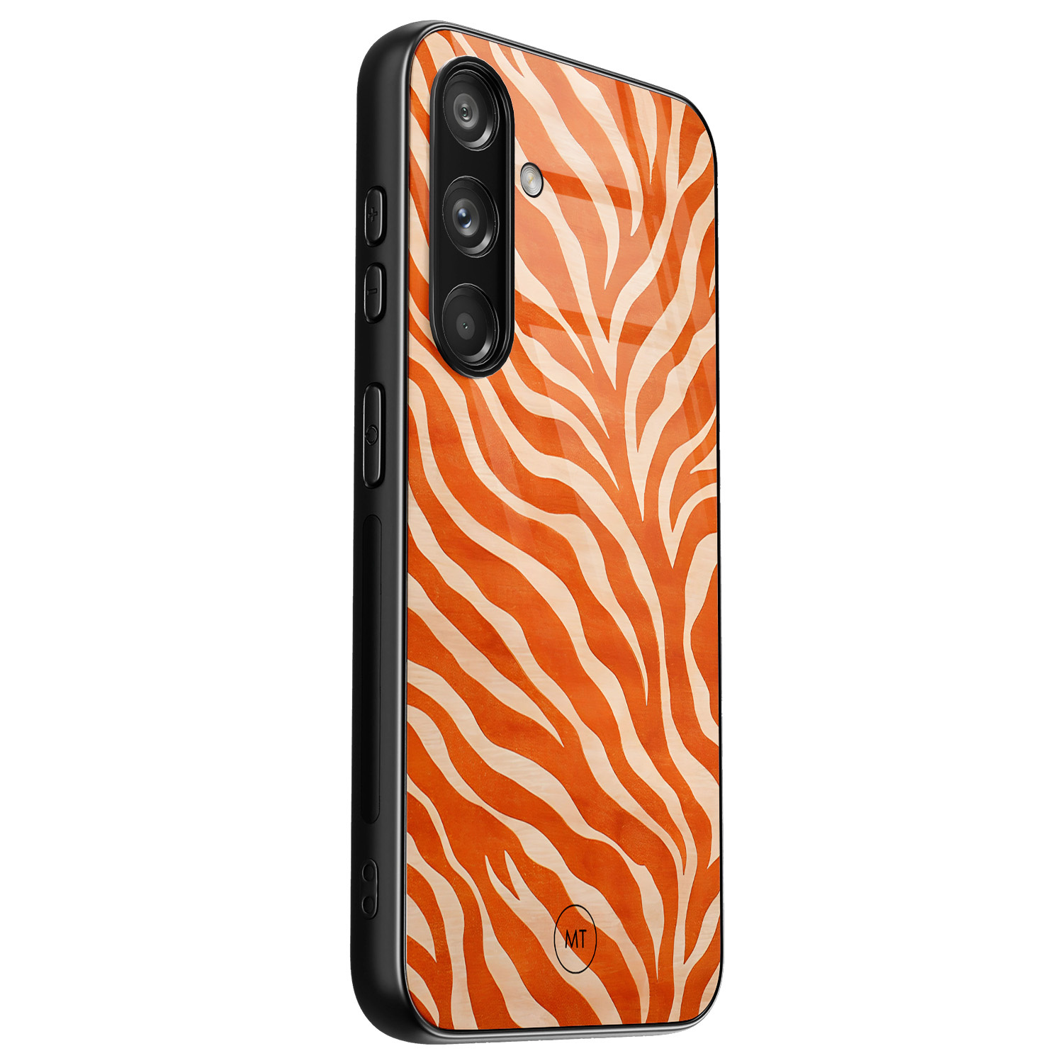 Mooie Telefoonhoesjes Samsung Galaxy S24 hoesje glas - Zebra oranje
