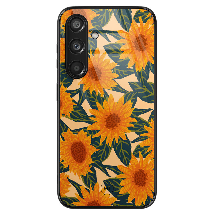 Mooie Telefoonhoesjes Samsung Galaxy S24 hoesje glas - Zonnebloemen