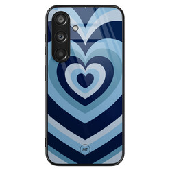 Mooie Telefoonhoesjes Samsung Galaxy S24 hoesje glas - Hart blauw