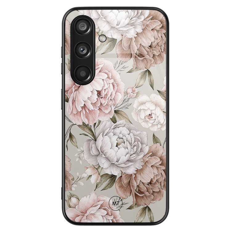 Mooie Telefoonhoesjes Samsung Galaxy S24 hoesje glas - Klassieke bloemen