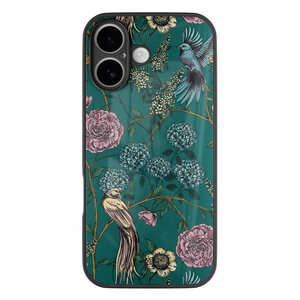 Mooie Telefoonhoesjes iPhone 16 hoesje glas - Bloomy birds