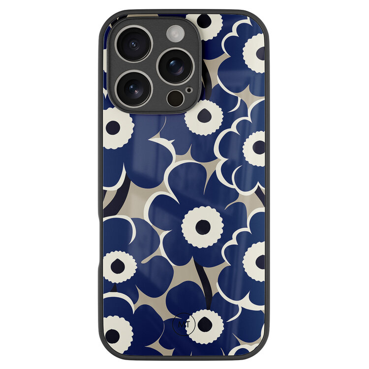 Mooie Telefoonhoesjes iPhone 16 Pro hoesje glas - Abstract bloom