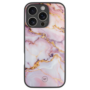Mooie Telefoonhoesjes iPhone 16 Pro hoesje glas - Marble pink
