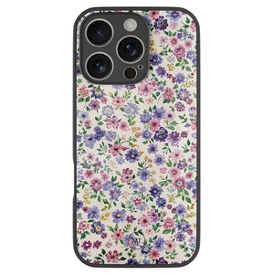 Mooie Telefoonhoesjes iPhone 16 Pro hoesje glas - Purple garden