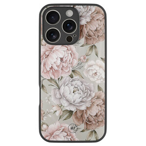 Mooie Telefoonhoesjes iPhone 16 Pro hoesje glas - Klassieke bloemen
