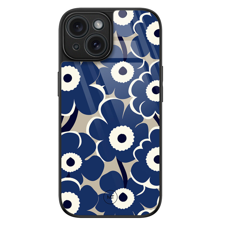 Mooie Telefoonhoesjes iPhone 15 hoesje glas - Abstract bloom