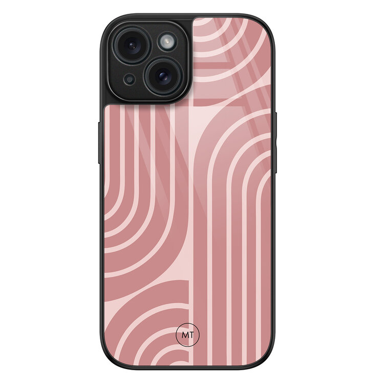 Mooie Telefoonhoesjes iPhone 15 hoesje glas - Blush shapes