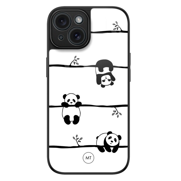 Mooie Telefoonhoesjes iPhone 15 hoesje glas - Panda