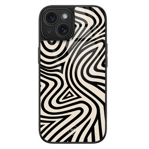 Mooie Telefoonhoesjes iPhone 15 hoesje glas - Groovy lines