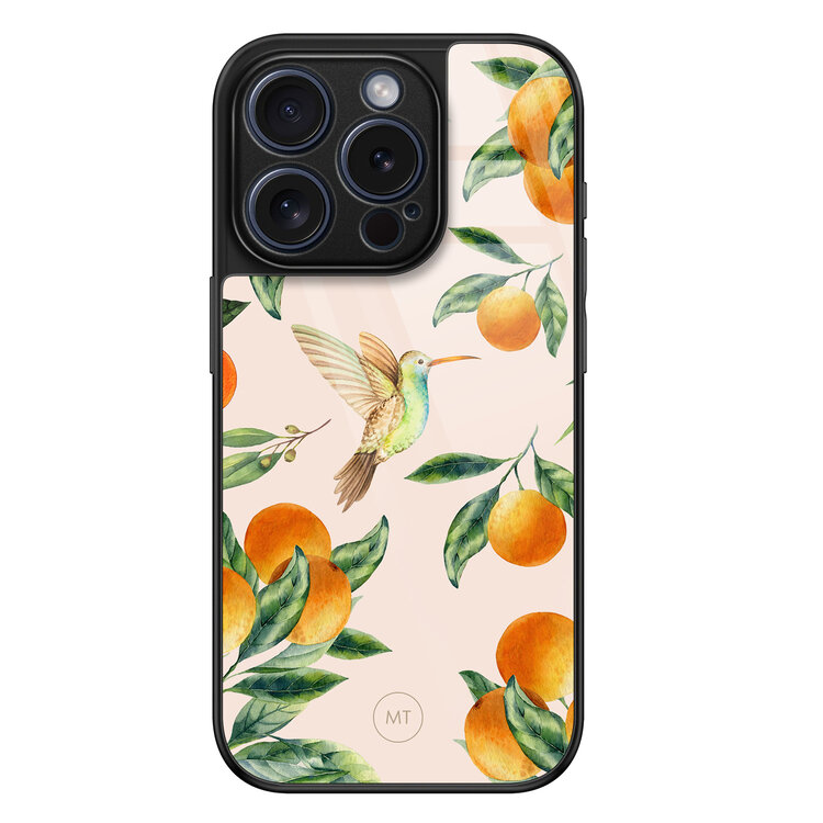 Mooie Telefoonhoesjes iPhone 15 Pro hoesje glas - Tropical lemonade