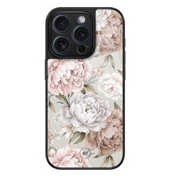 Mooie Telefoonhoesjes iPhone 15 Pro hoesje glas - Klassieke bloemen