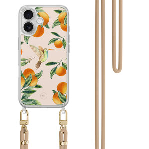 Mooie Telefoonhoesjes iPhone 16 hoesje met beige koord - Tropical lemonade