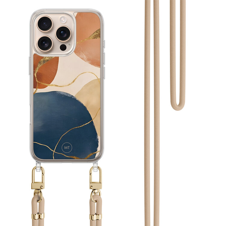 Mooie Telefoonhoesjes iPhone 16 Pro hoesje met beige koord - Abstract harmony