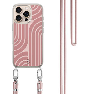 Mooie Telefoonhoesjes iPhone 16 Pro Max hoesje met rosegoud koord - Blush shapes