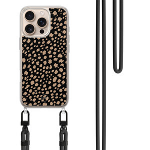 Mooie Telefoonhoesjes iPhone 16 Pro Max hoesje met zwart koord - Savannah spots